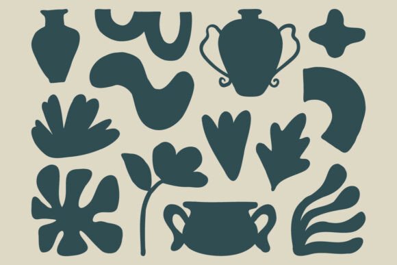 Download Abstract Organic Botanical Shapes Vector - Botanical Collection