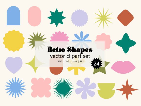 Download Retro Shapes Colorful Geometric Icons - Icon Collection