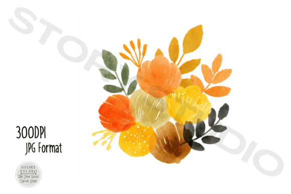 Download Autumn Botanical Watercolor Clipart - Botanical Collection
