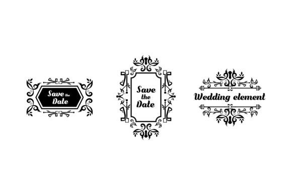 Download Set of Decorative Vintage Wedding Frame - Premium Resources
