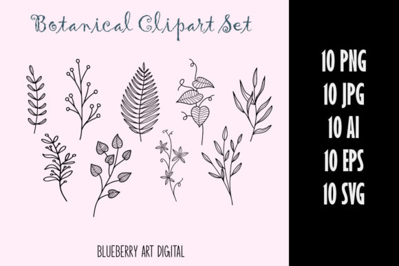 Download Foliage Botanical Clipart Bundle - Botanical Collection