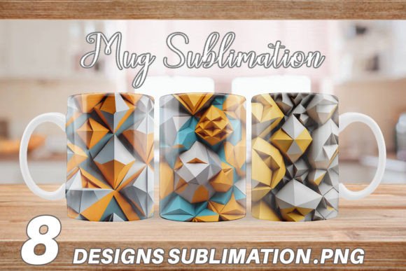 Download Mug Wrap 3D Geometric Shape - Premium Resources