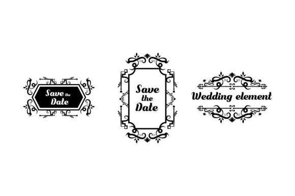 Download Set of Decorative Vintage Wedding Frame - Premium Resources