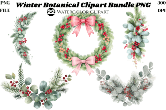 Download Winter Botanical Clipart Bundle PNG | - Botanical Collection