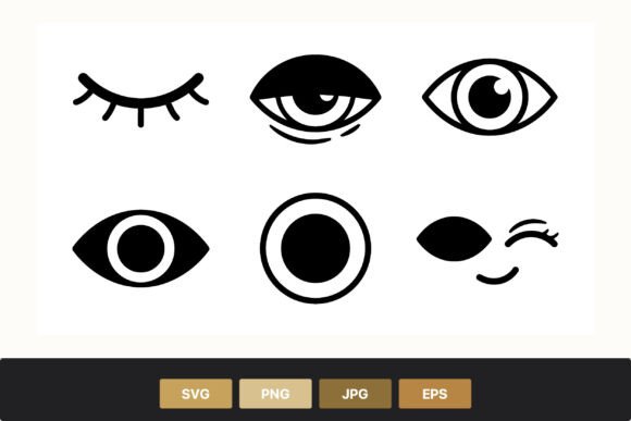 Download Eye Vector Icon Set Black and White - Icon Collection