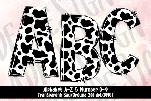 Download Cow Print Doodle Alphabet Clip Art PNG - Print Collection