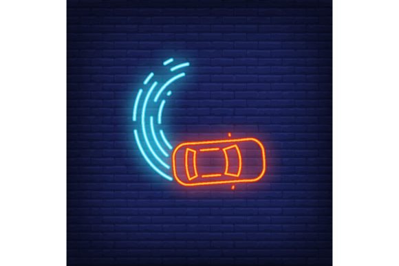 Download Drifting Neon Icon. Curve Line and Car O - Icon Collection